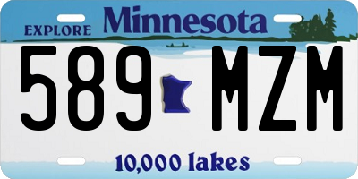 MN license plate 589MZM