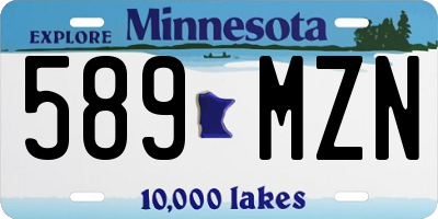 MN license plate 589MZN