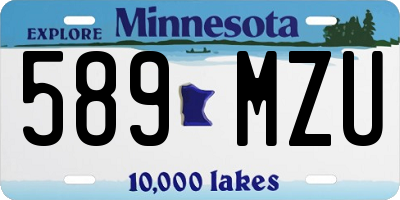 MN license plate 589MZU