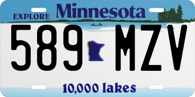 MN license plate 589MZV