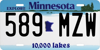 MN license plate 589MZW