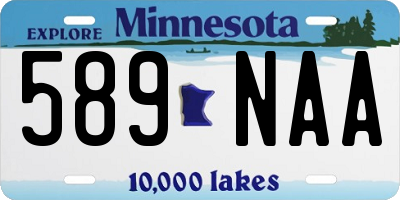 MN license plate 589NAA