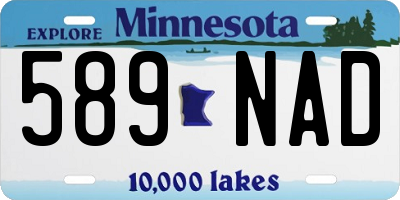 MN license plate 589NAD