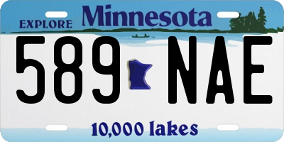 MN license plate 589NAE