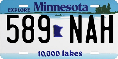 MN license plate 589NAH