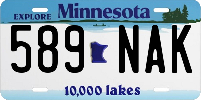 MN license plate 589NAK