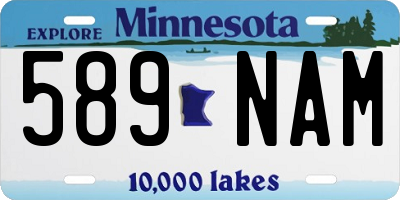 MN license plate 589NAM