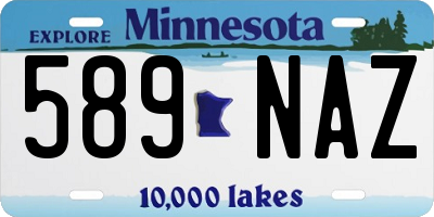 MN license plate 589NAZ