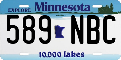 MN license plate 589NBC