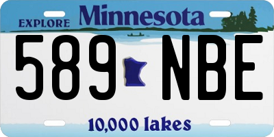 MN license plate 589NBE