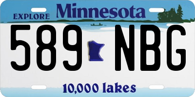 MN license plate 589NBG
