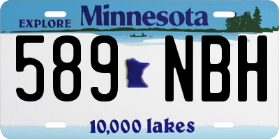 MN license plate 589NBH