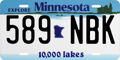 MN license plate 589NBK