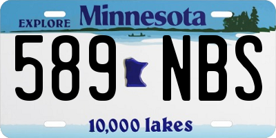 MN license plate 589NBS