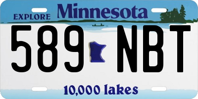 MN license plate 589NBT
