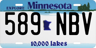 MN license plate 589NBV