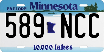 MN license plate 589NCC