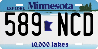 MN license plate 589NCD
