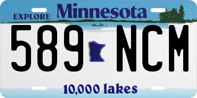 MN license plate 589NCM