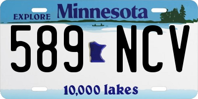MN license plate 589NCV