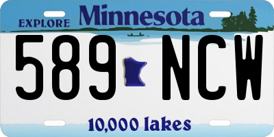 MN license plate 589NCW