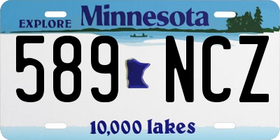 MN license plate 589NCZ