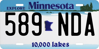 MN license plate 589NDA