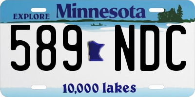 MN license plate 589NDC