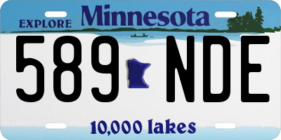 MN license plate 589NDE
