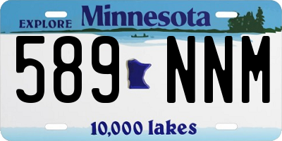 MN license plate 589NNM