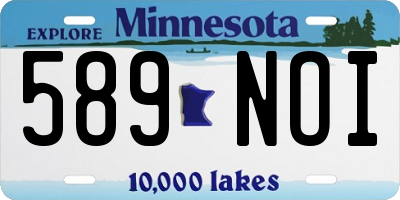MN license plate 589NOI