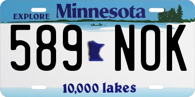 MN license plate 589NOK
