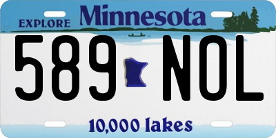 MN license plate 589NOL