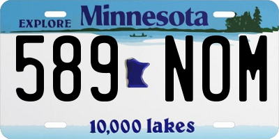 MN license plate 589NOM