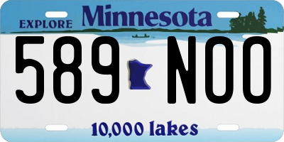 MN license plate 589NOO