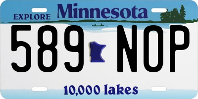 MN license plate 589NOP