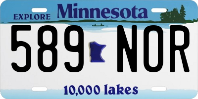 MN license plate 589NOR