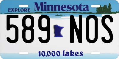 MN license plate 589NOS