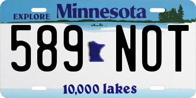 MN license plate 589NOT