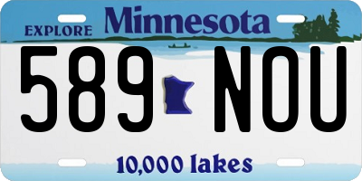 MN license plate 589NOU