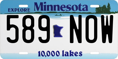MN license plate 589NOW