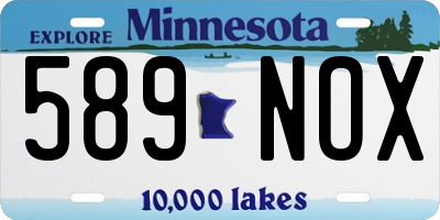MN license plate 589NOX