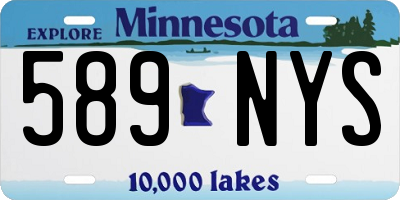 MN license plate 589NYS