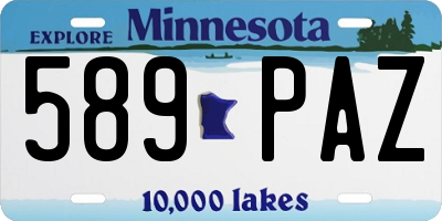 MN license plate 589PAZ