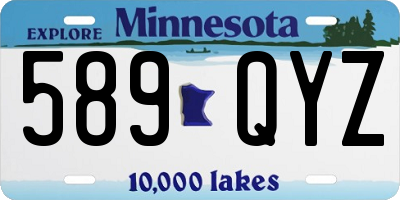MN license plate 589QYZ