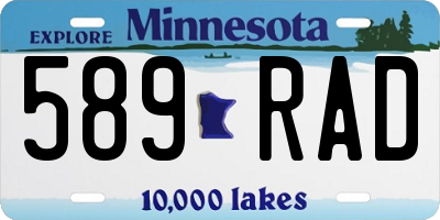 MN license plate 589RAD