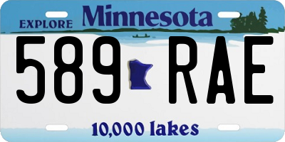 MN license plate 589RAE