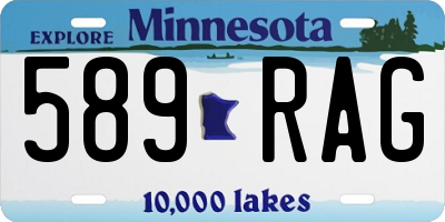 MN license plate 589RAG