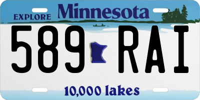MN license plate 589RAI