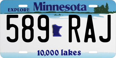 MN license plate 589RAJ